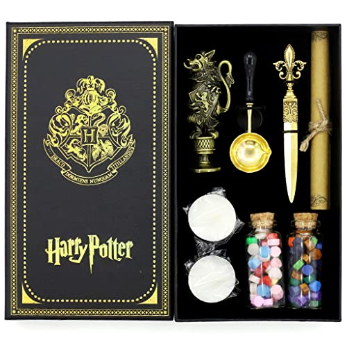 PatPat Harry Potter Gryffindor Seal Stamp Set - Wax Seal Stamp Kit with Gryffindor Wax Seal Stamp, Sealing Wax Beads, Candles, Wax Melting Spoon, Letter Opener, Gift Packing Wax Seal Stamp Kit PatPat Harry Potter Gryffindor Seal Stamp Set - Wax Seal Stamp Kit with Gryffindor Wax Seal Stamp, Sealing Wax Beads, Candles, Wax Melting Spoon, Letter Opener, Gift Packing Wax Seal Stamp Kit